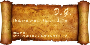 Debreczeni Gusztáv névjegykártya