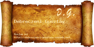 Debreczeni Gusztáv névjegykártya