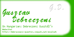gusztav debreczeni business card